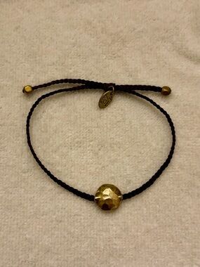 TAI Jewelry brown hand-braided cord bracelet with gold plated beads
